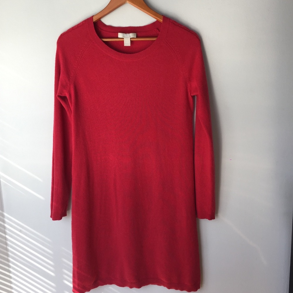 Red Sweater Dress Cashmere Banana Republic Medium